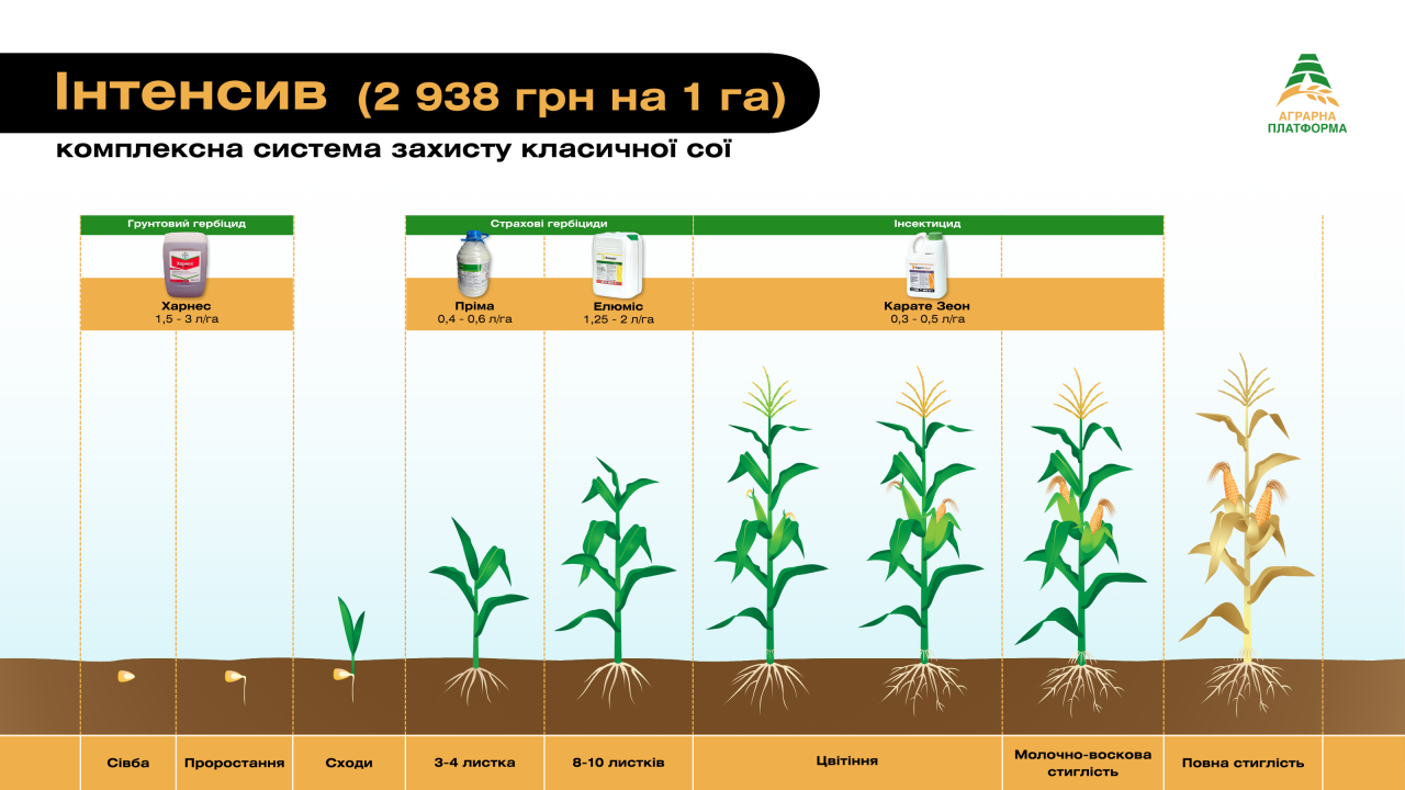 Комплексна, інтенсивна система захисту кукурудзи